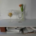 6-May-2020-5.0pm-Glass-still-life-with-Chris-Jones-tulip-