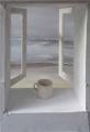 White mug with grey sea